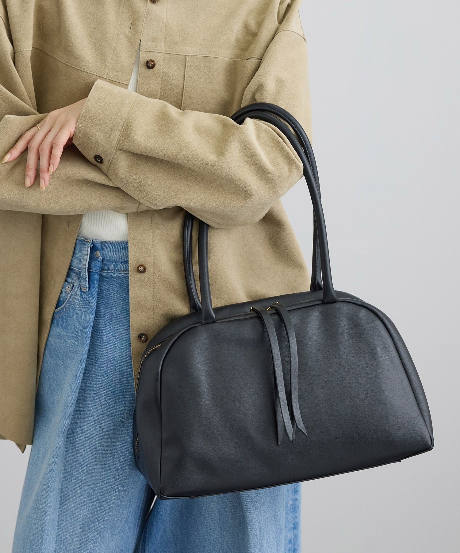 SALON adam et rope'｜スプリットレザーミドルボストンバッグ 2 / 軽量