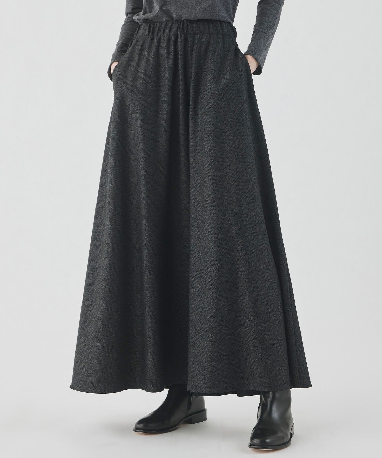 TOMORROWLAND｜フラノストレッチ ギャザーマキシスカート | Rakuten