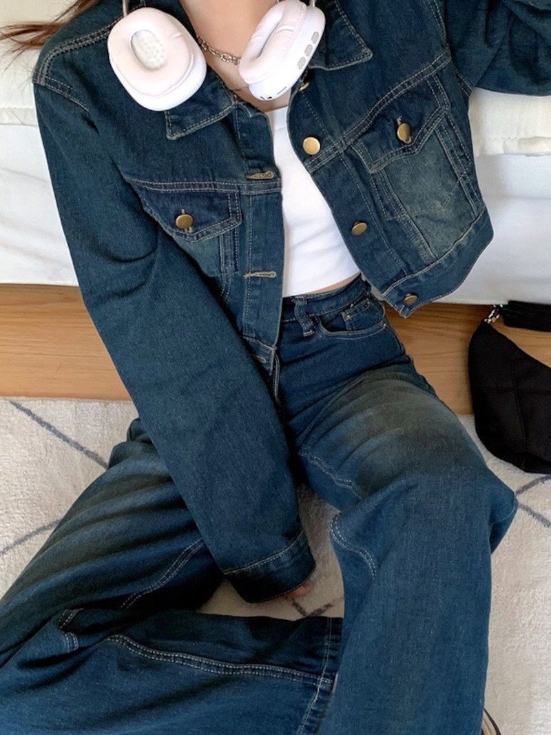 DIAVEL｜【セットアップ】ショートデニムジャケット*デニムパンツ 2点