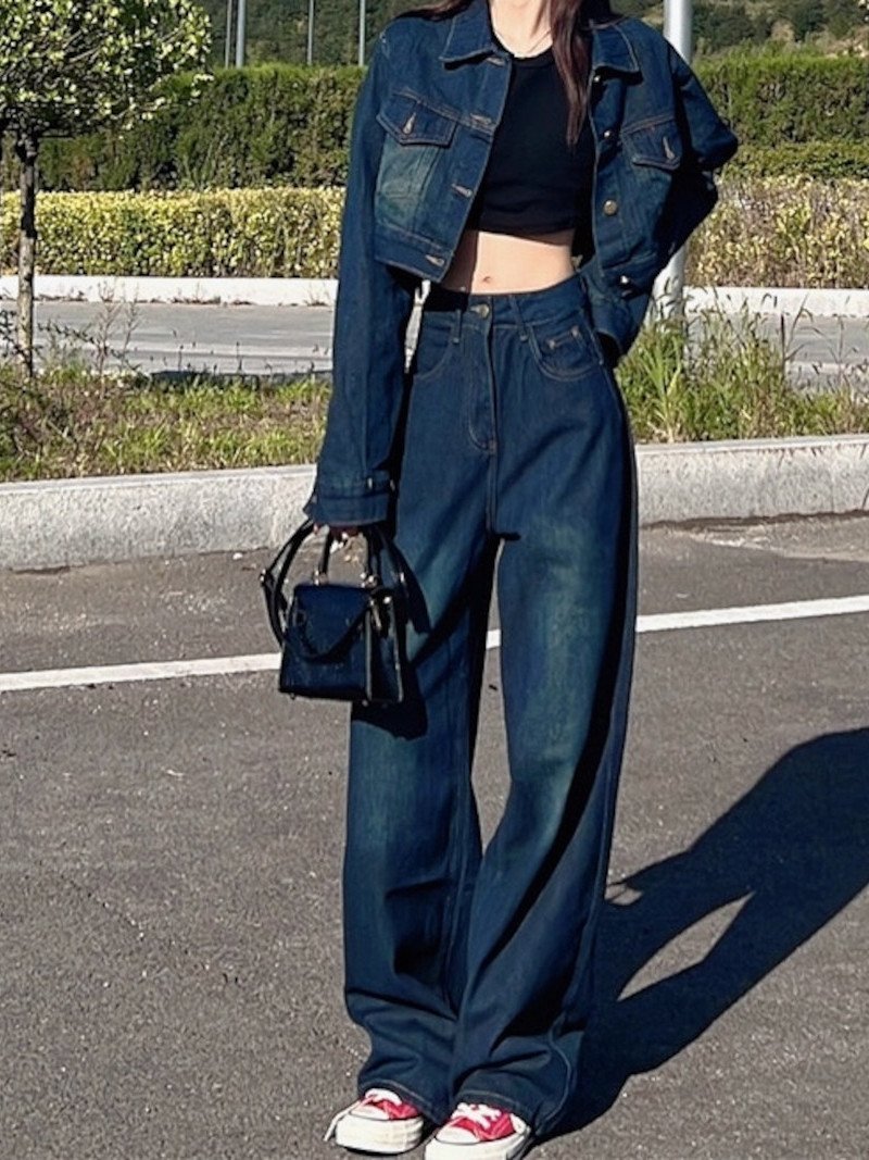 DIAVEL｜【セットアップ】ショートデニムジャケット*デニムパンツ 2点