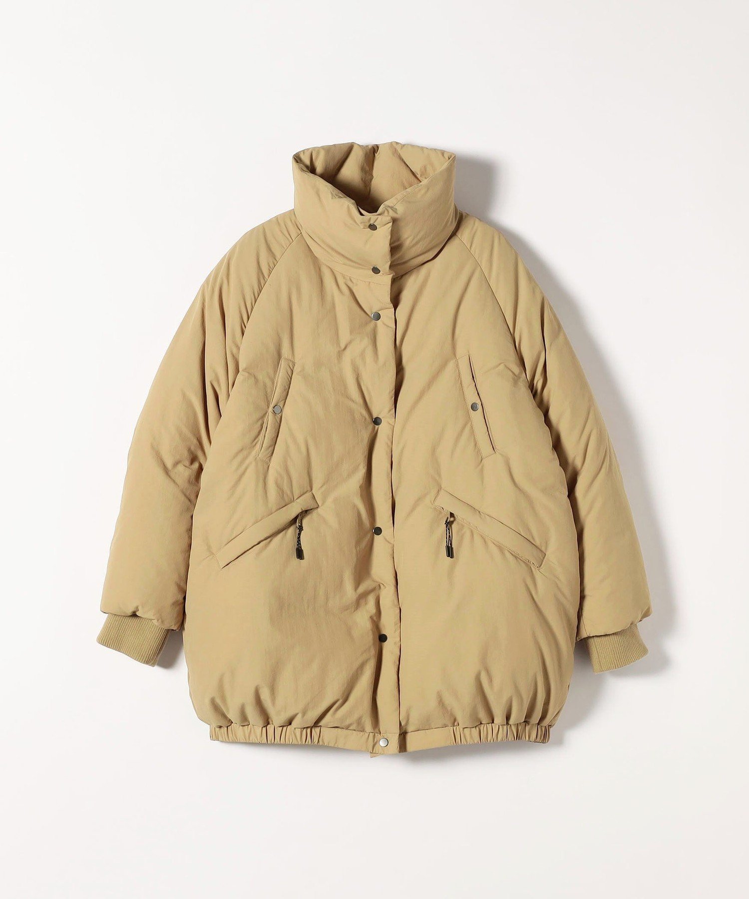 SHIPS｜SHIPS any: ナイロン スタンドカラー ダウン コクーン コート