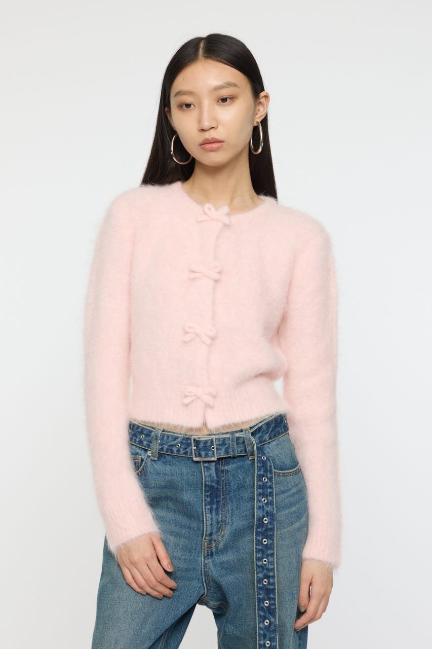 moussy｜FRONT RIBBON カーディガン | Rakuten Fashion(楽天