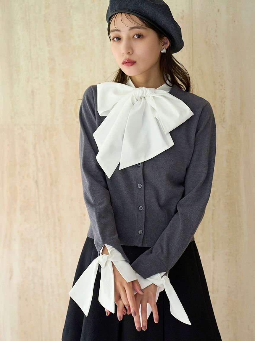 SNIDEL｜ボウタイドッキングニットプルオーバー | Rakuten Fashion