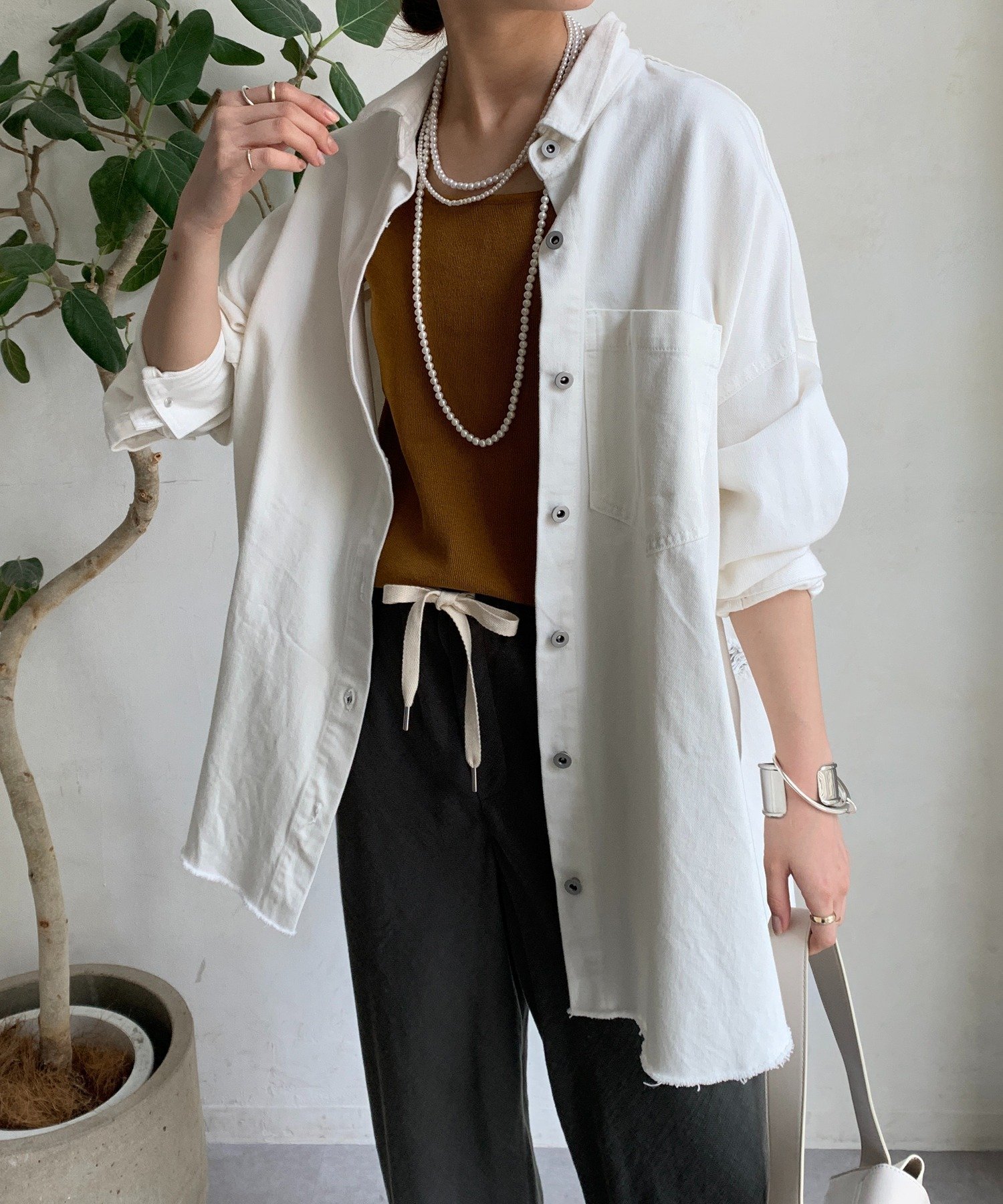 DOUDOU｜【新色追加】ダメージデニムシャツ | Rakuten Fashion(楽天