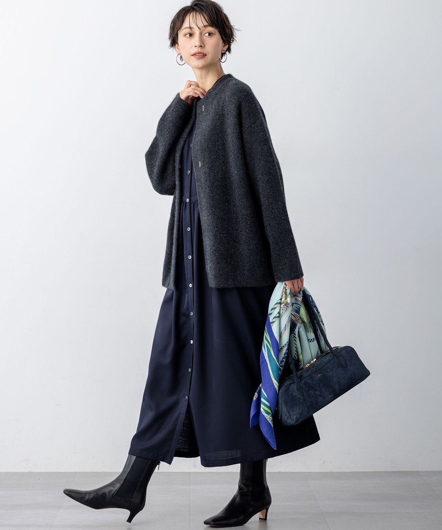 23区｜【見上愛さん着用】ラクーンブレンドダブルフェイス ニット