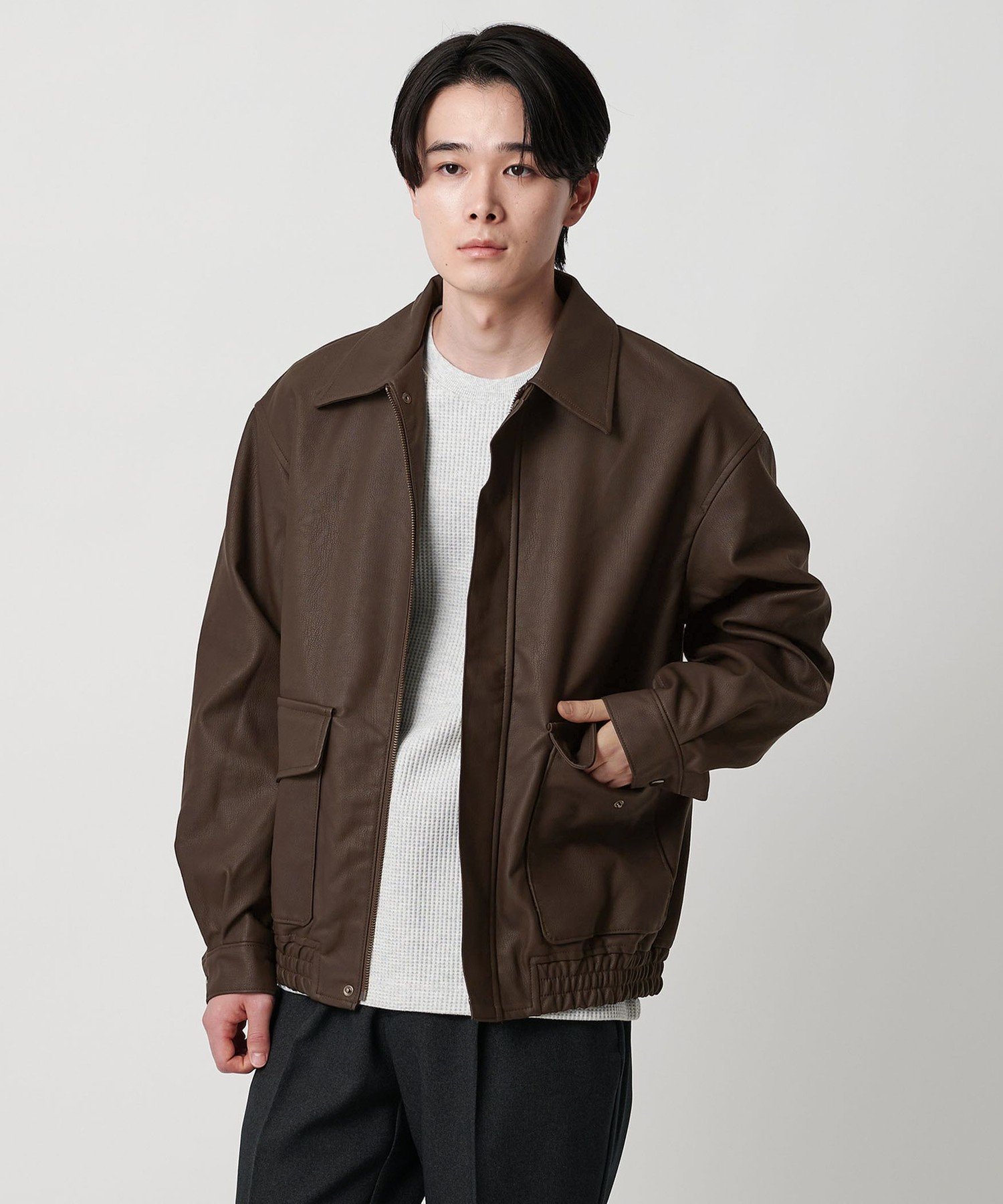 UNITED ARROWS LTD. OUTLET｜クラック レザーライク ブルゾン<A DAY IN