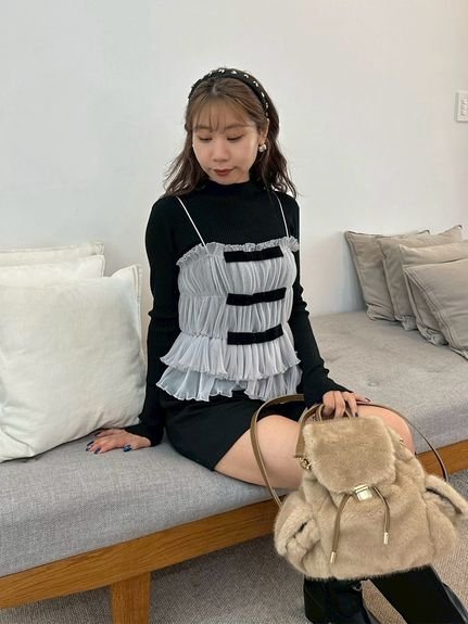 LILY BROWN｜リボンビスチェセットニットトップス | Rakuten Fashion