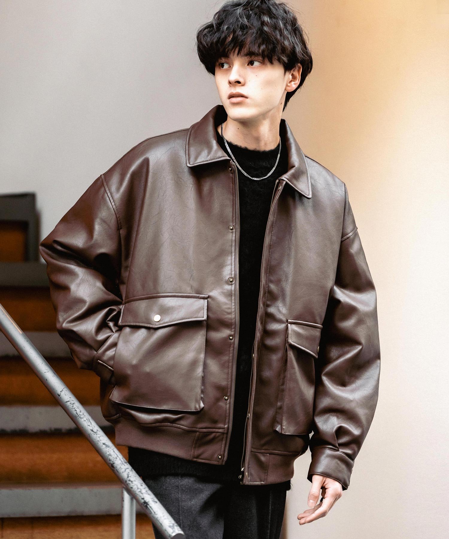 Rocky Monroe｜PUレザー A-2型中綿フライトブルゾン | Rakuten Fashion