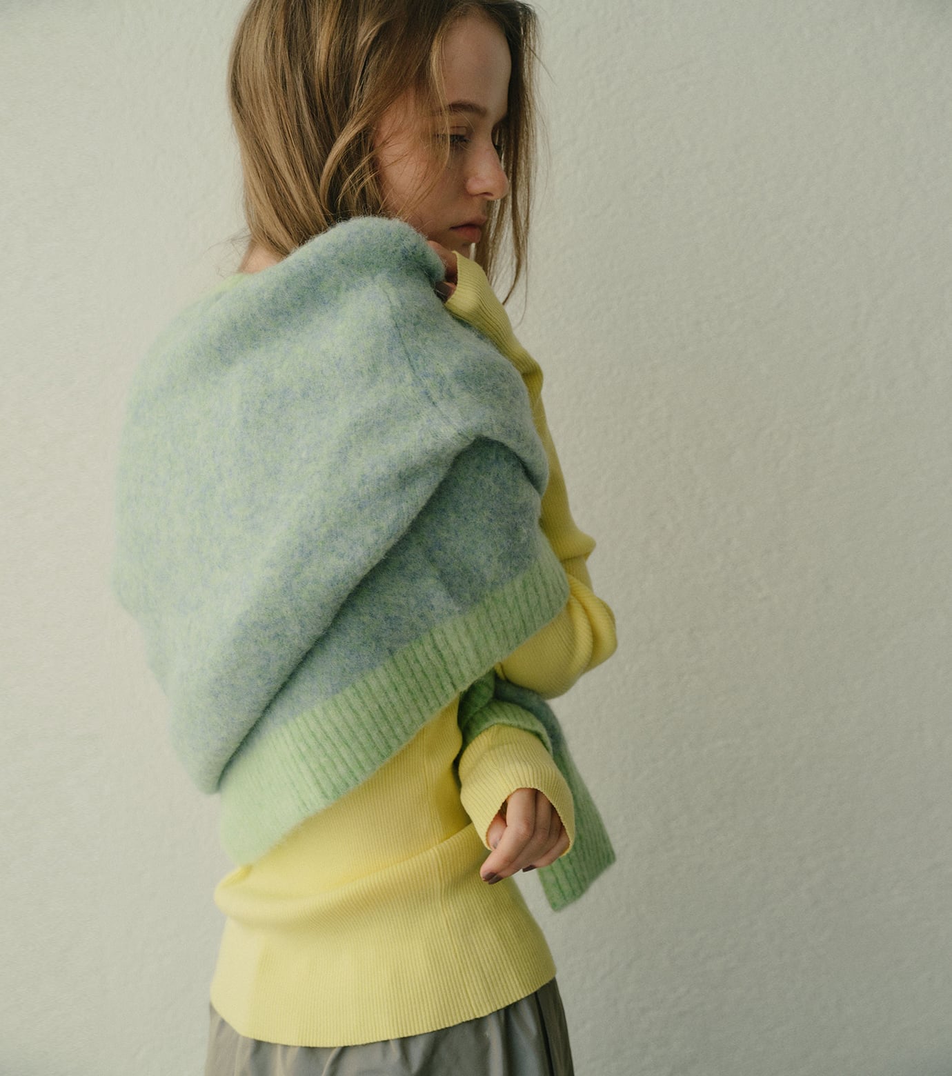 LE CIEL BLEU｜トゥーテクスチャーリブドニットトップ / Two-Texture