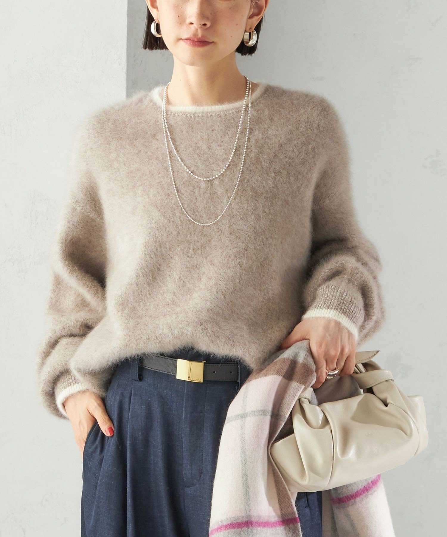 SHIPS｜杢 フォックス カシミヤ クルーネック ニット プルオーバー