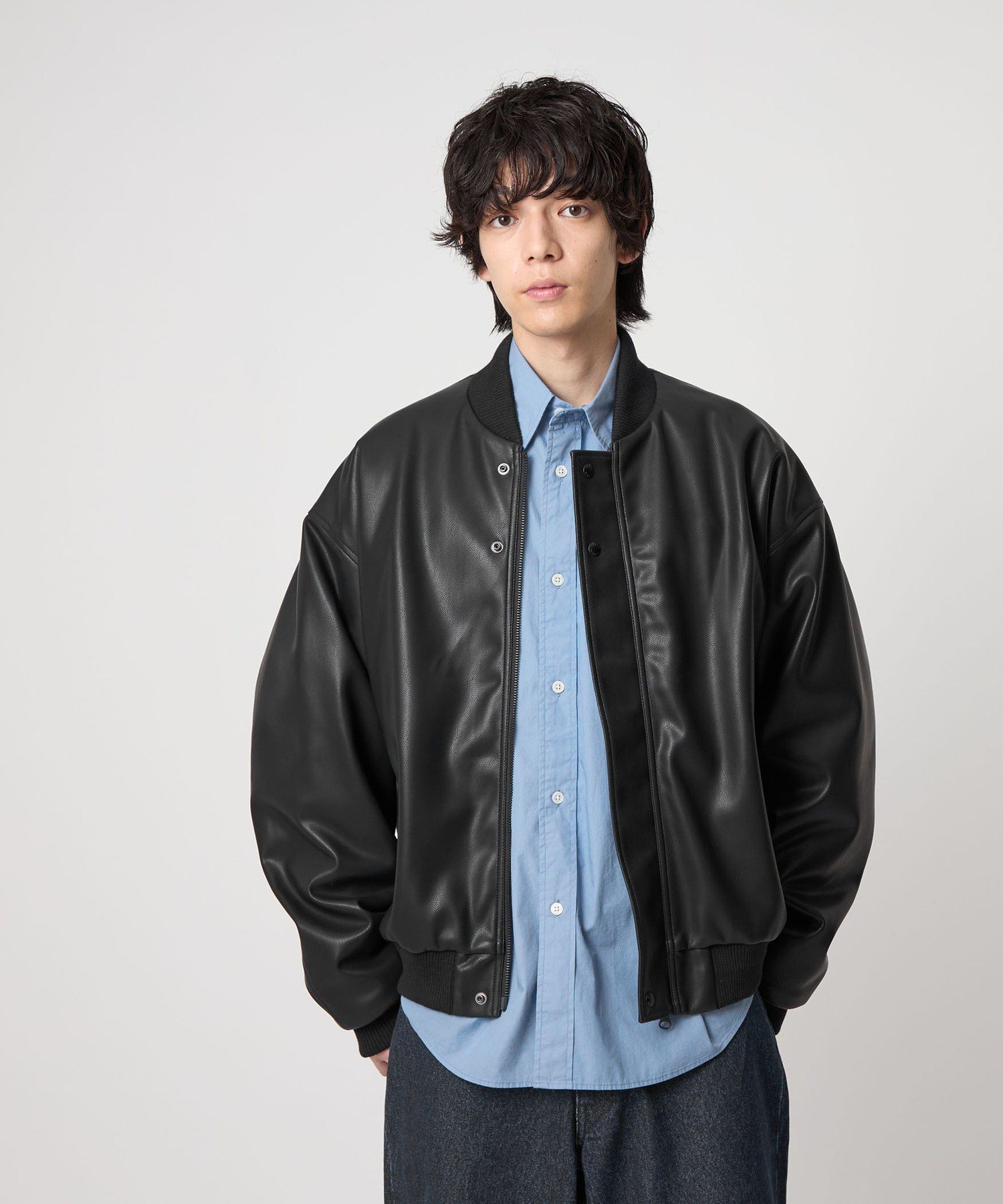 CITEN｜<CITEN>レザーライクバルーンジップブルゾン | Rakuten Fashion