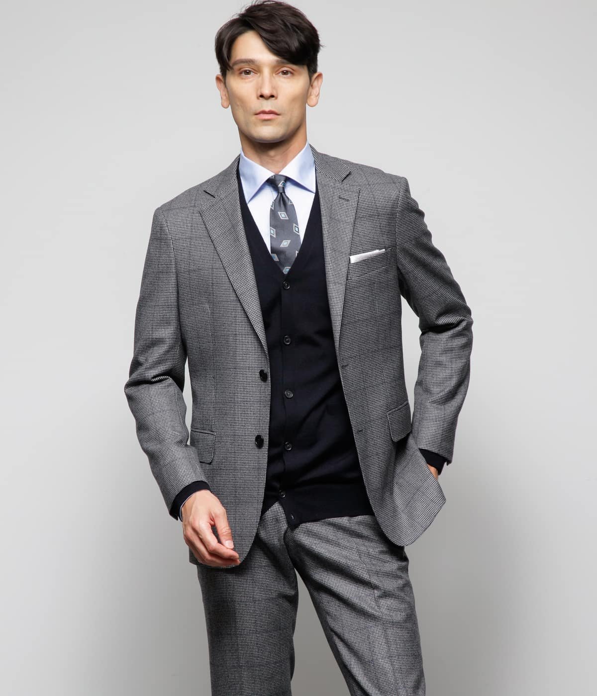 NEWYORKER｜【ストレッチ】Super100's ミルド 千鳥オーバーペイン