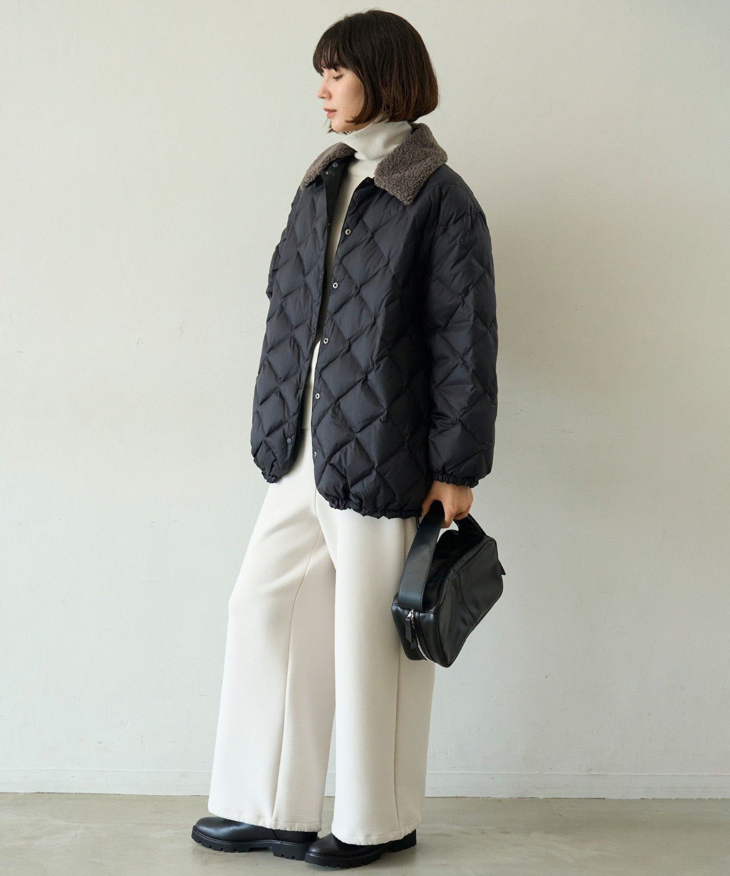 UNFILO｜【野呂佳代さん着用】TAIONコラボ ボア襟 リバーシブルダウン