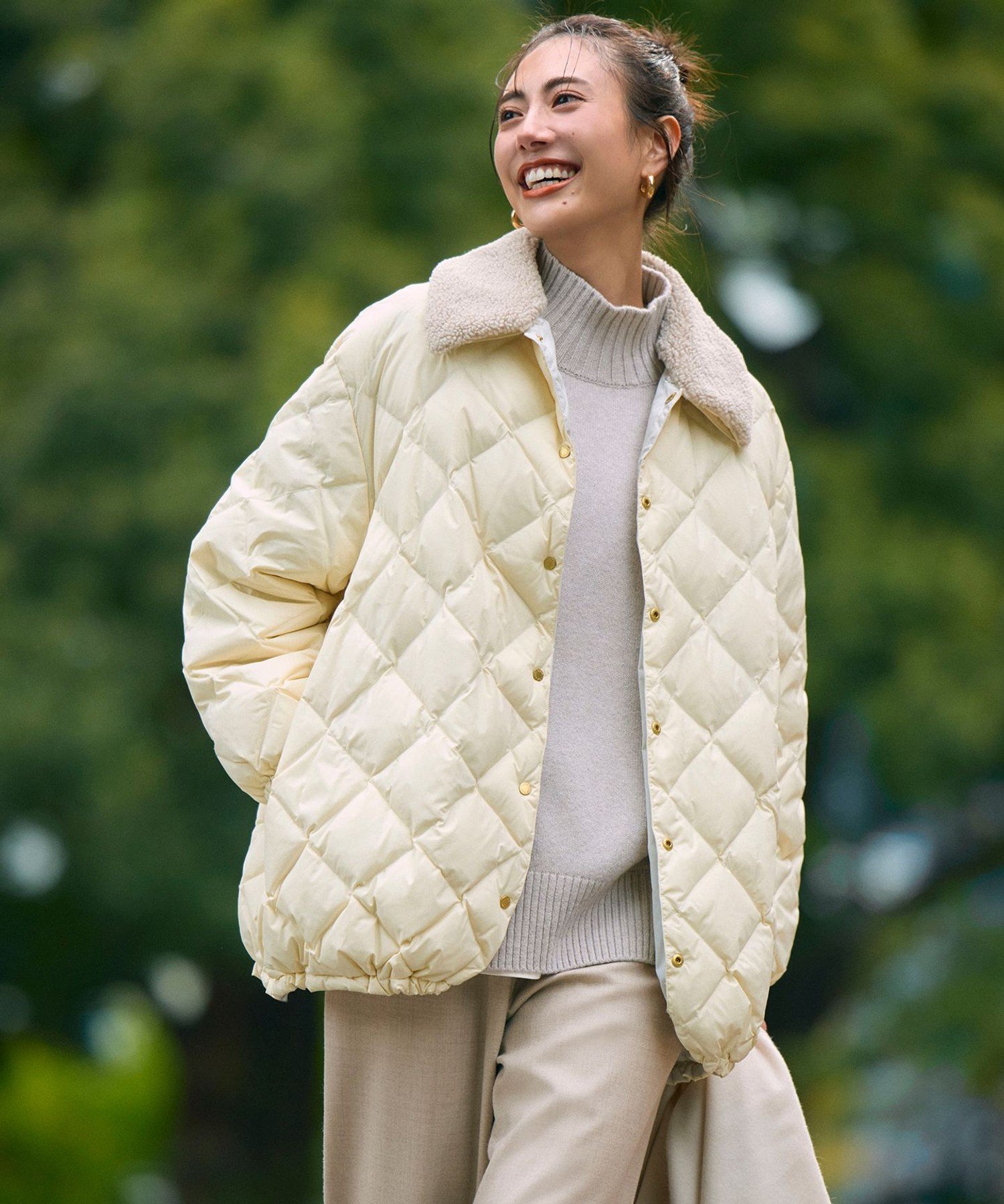 UNFILO｜【自宅で洗濯OK / ファー襟取り外し可能】TAIONコラボ ボア襟