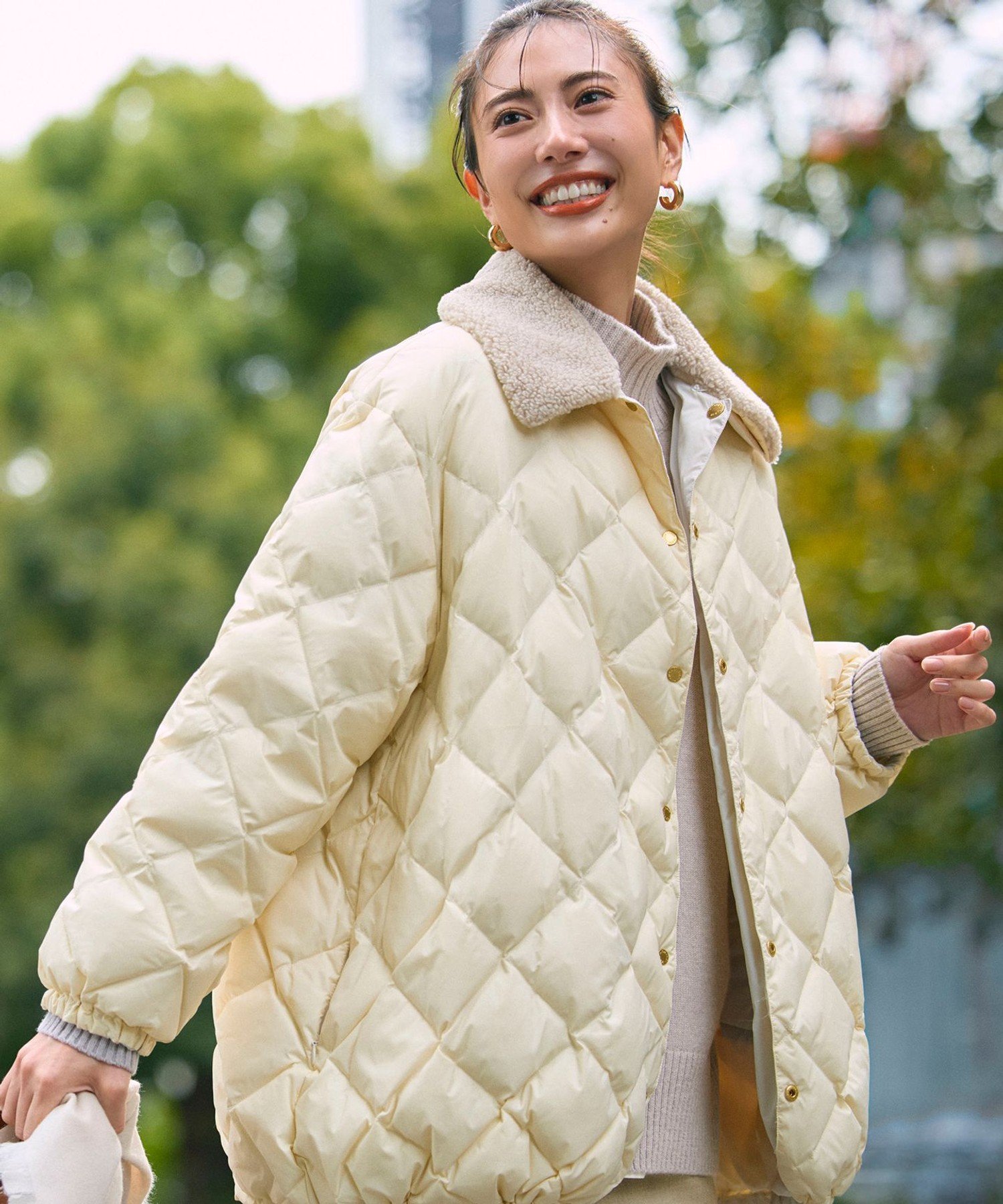 UNFILO｜【自宅で洗濯OK / ファー襟取り外し可能】TAIONコラボ ボア襟