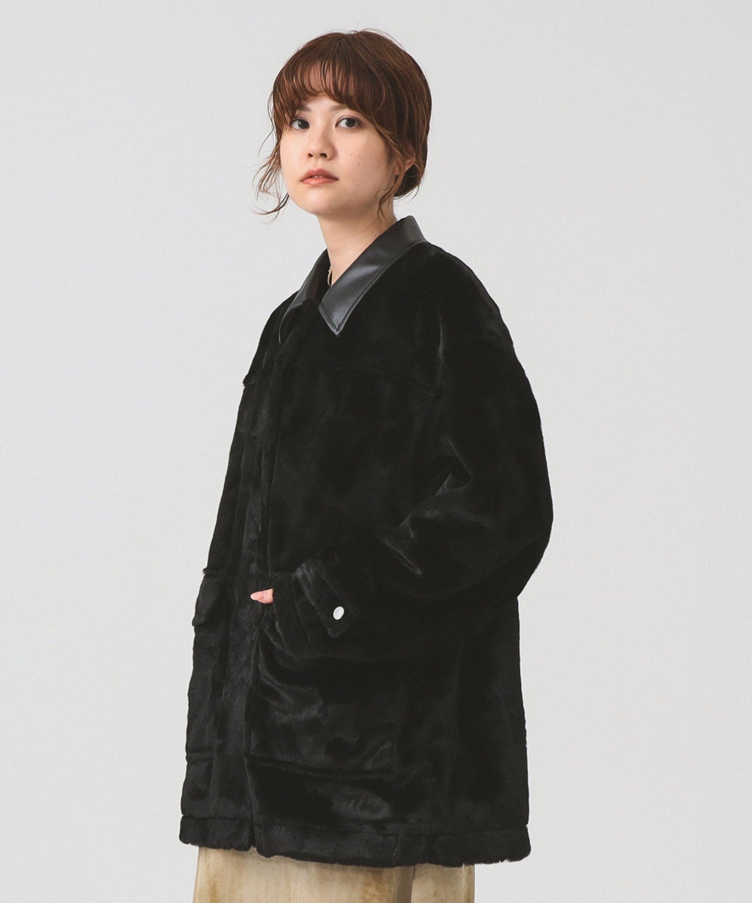BEAMS WOMEN｜RBS / フェイクファー ステンカラー コート | Rakuten