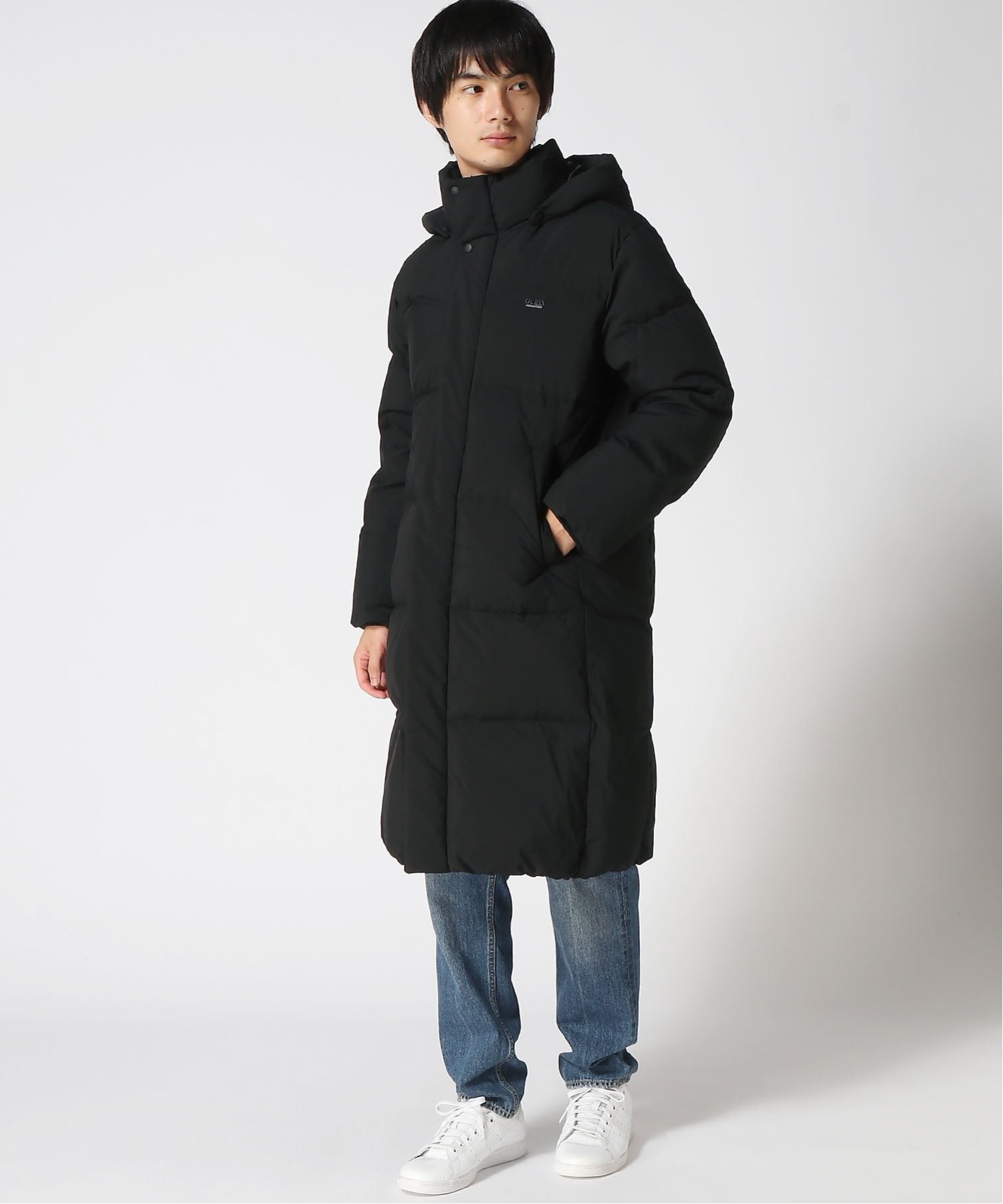 GUESS｜GUESS ダウンジャケット (U)UNI Hooded Long Down Jacket