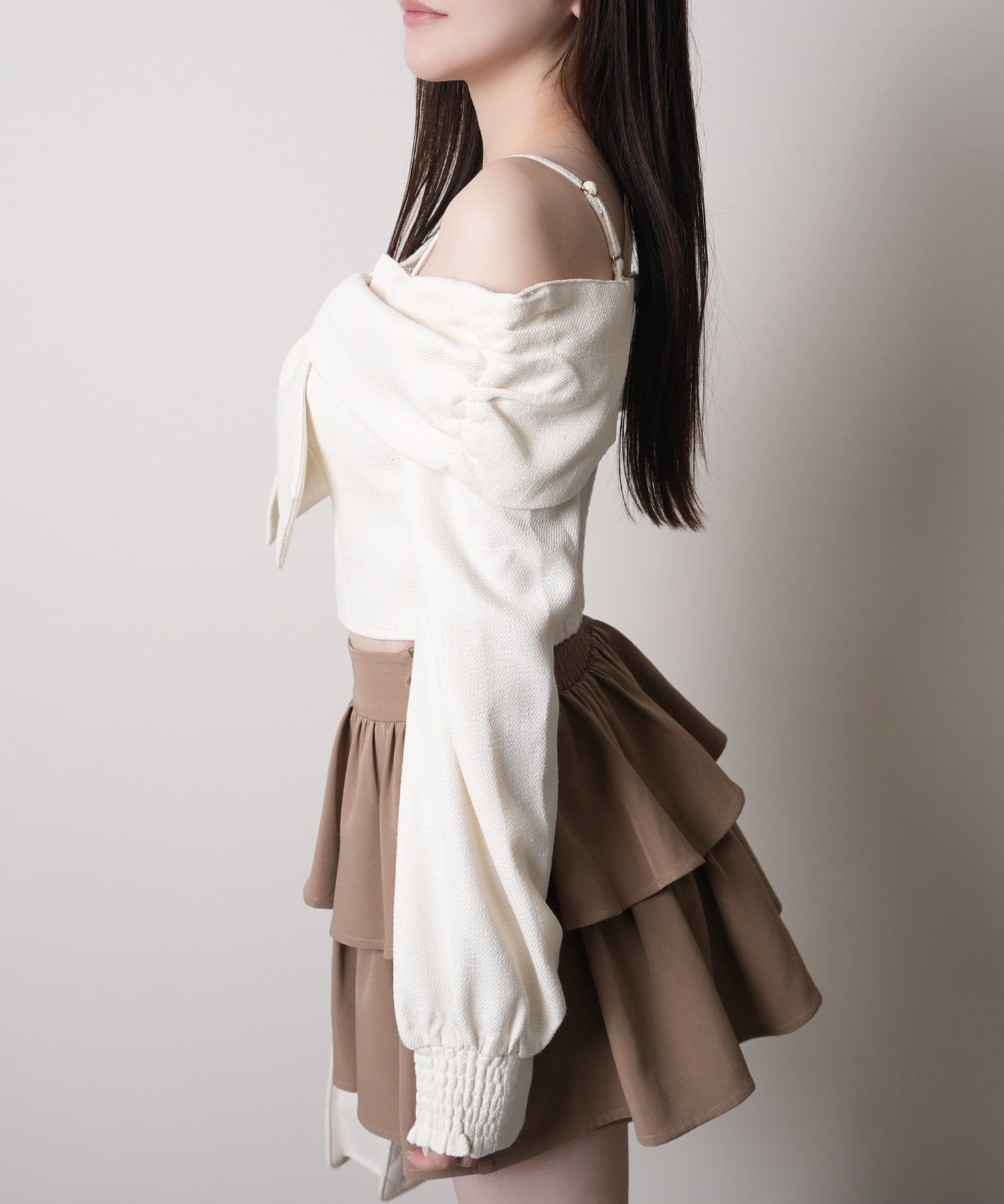 LIP SERVICE｜LIP SERVICE/(W)リボンオフショルロングスリーブトップス