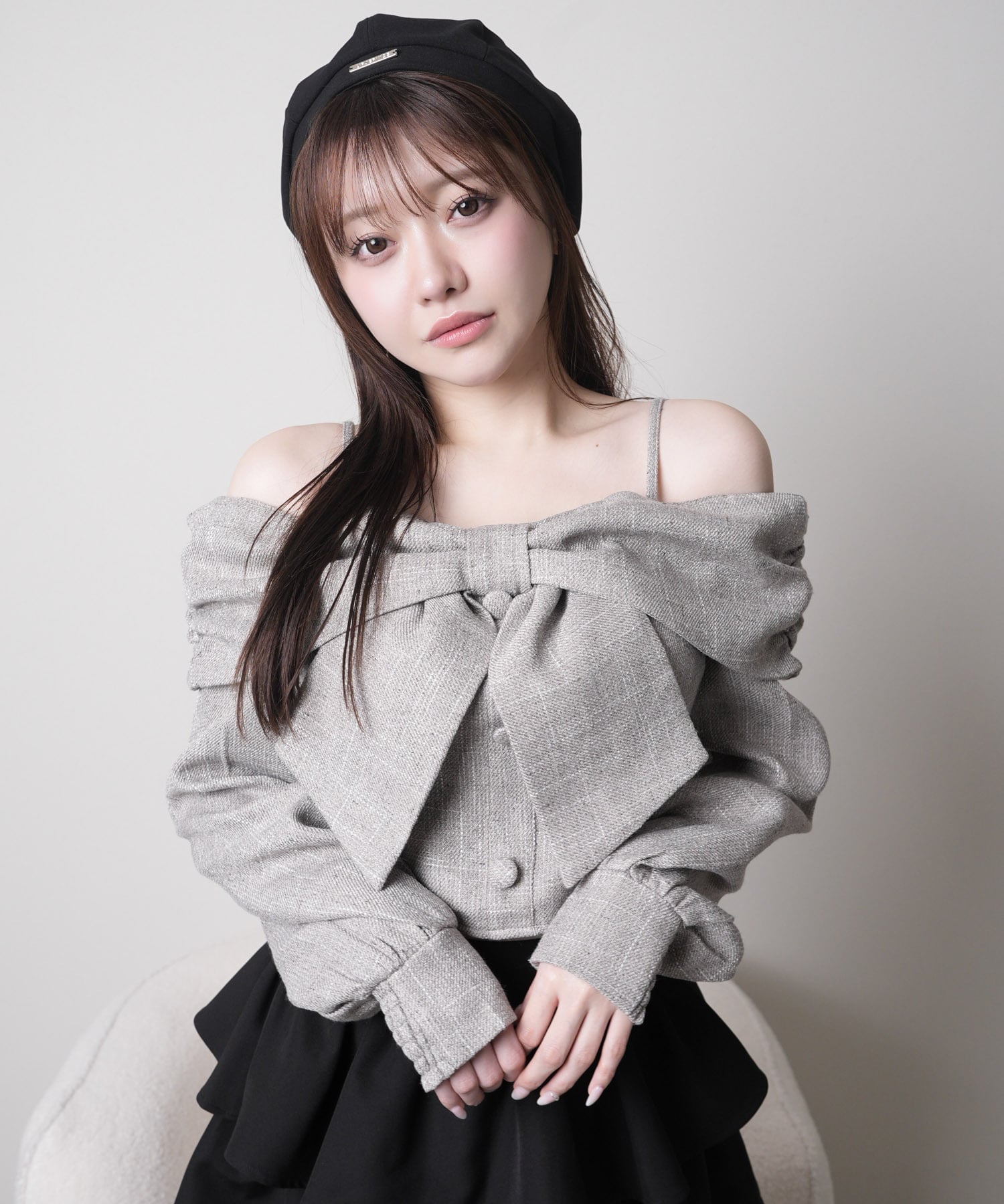 LIP SERVICE｜LIP SERVICE/(W)リボンオフショルロングスリーブトップス