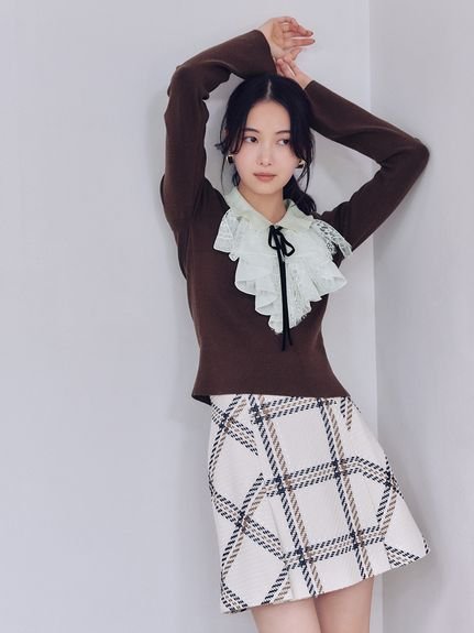 SNIDEL｜Sustainableレイヤードラッフルニットプルオーバー | Rakuten