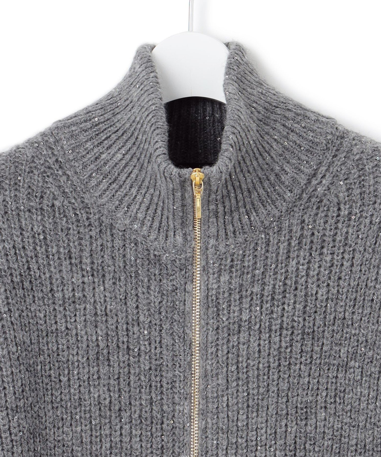 23区｜【洗える】スパンコールバルキー ダブルジップ ニットブルゾン