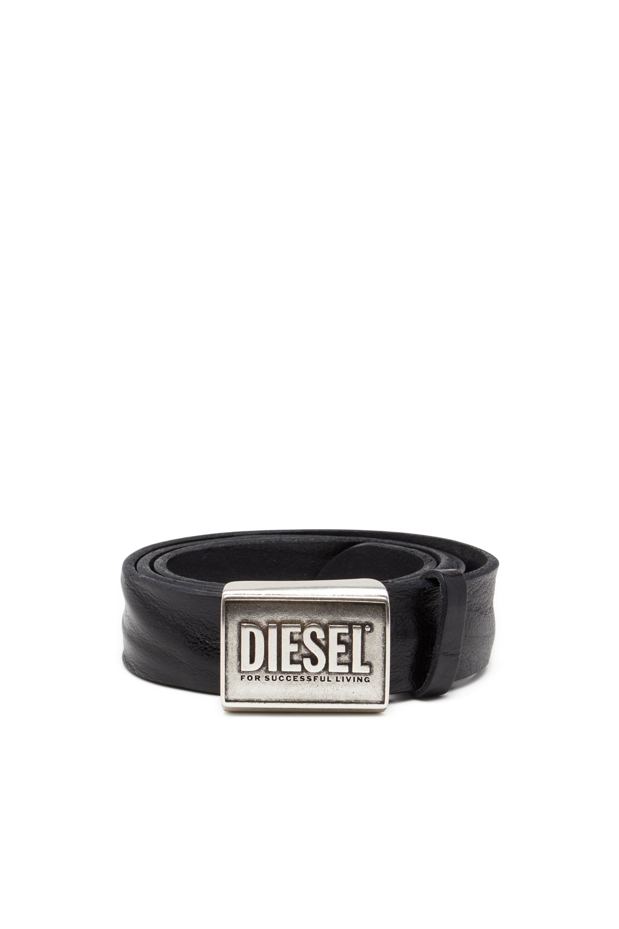 DIESEL｜メンズ レザーベルト DIESEL LOGO B-METAL BISCOTTO | Rakuten