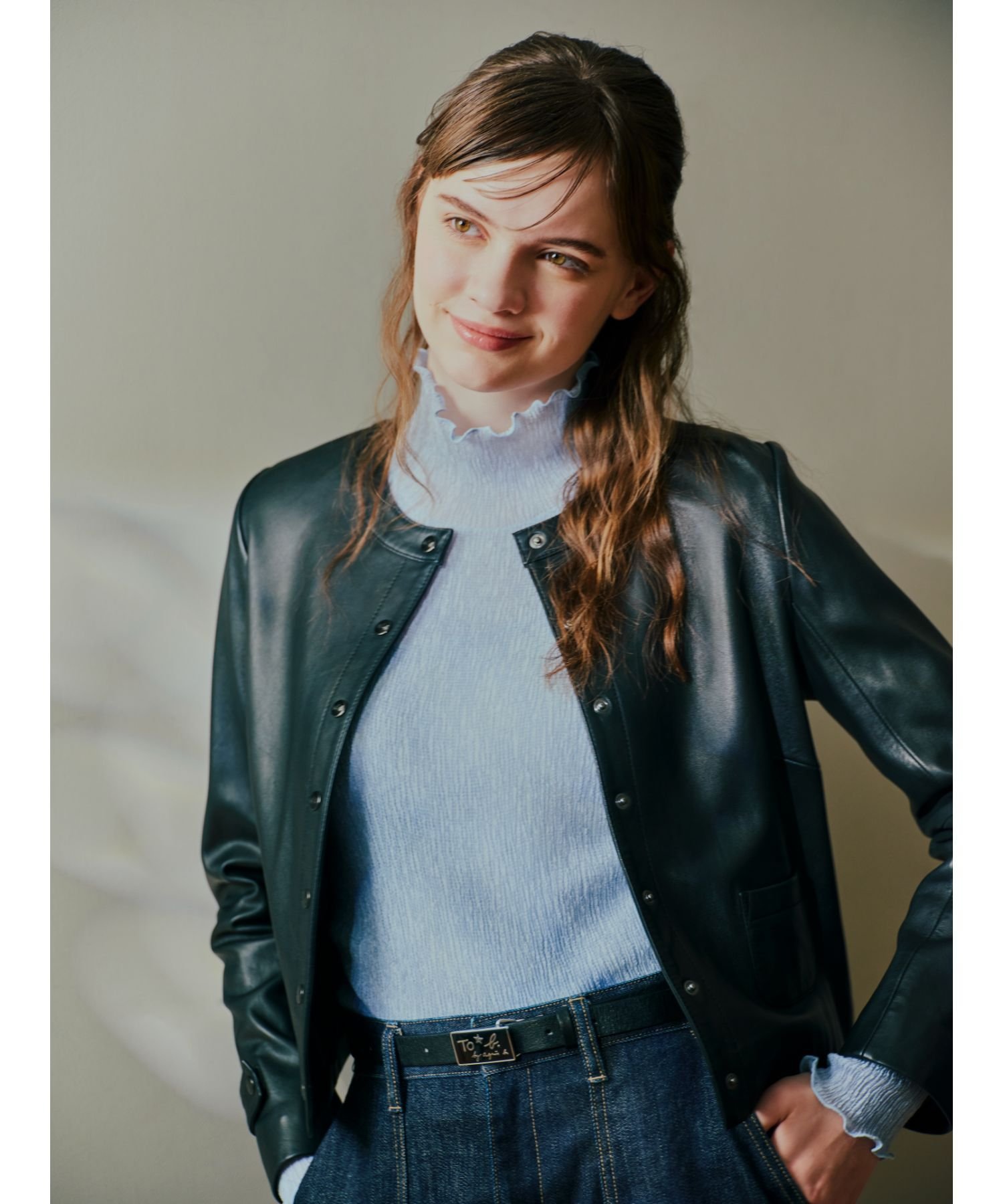 agnes b.｜ロゴバックル レザー ベルト | Rakuten Fashion(楽天