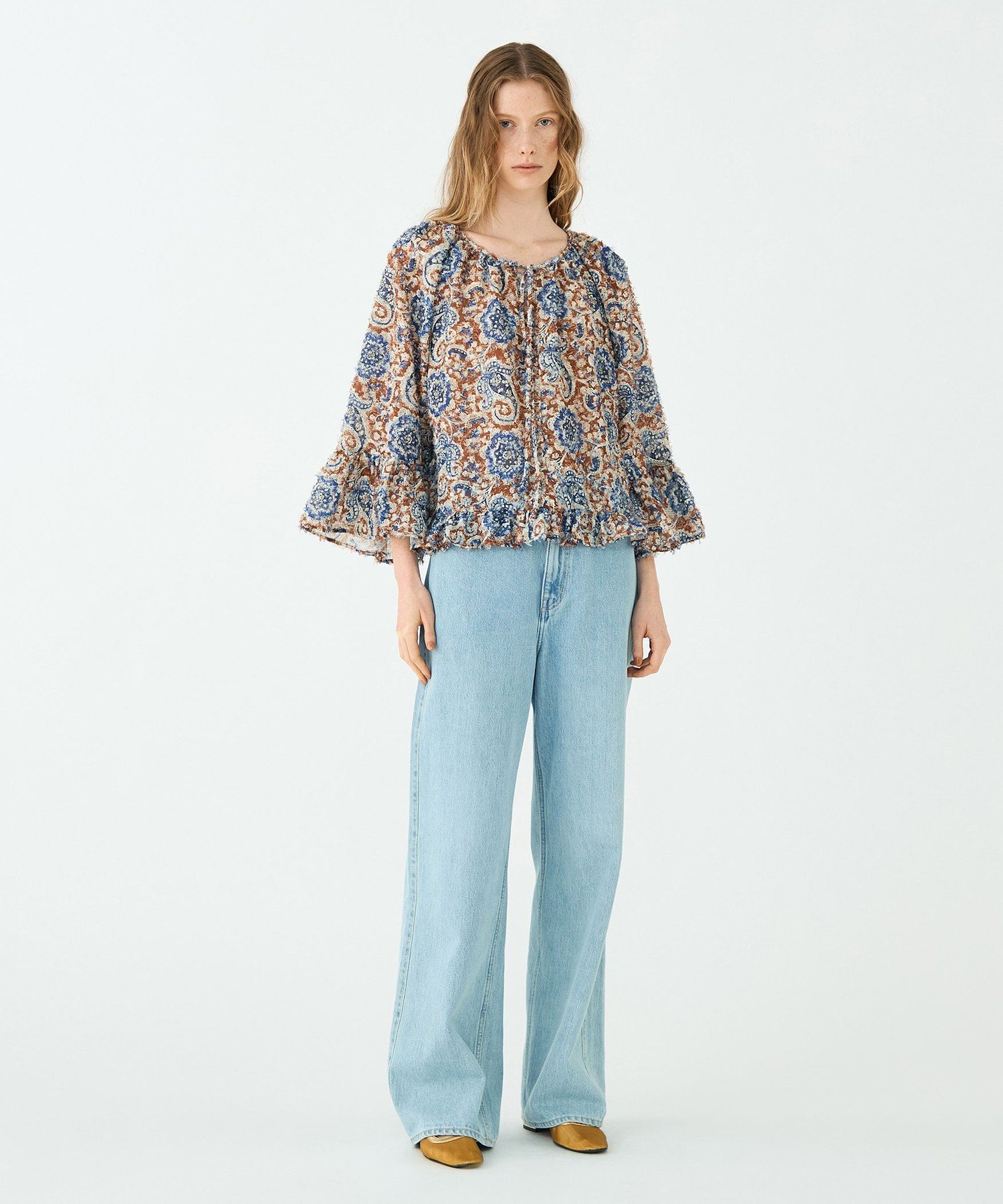 TOMORROWLAND｜ラメカットジャカード フリルブラウス | Rakuten