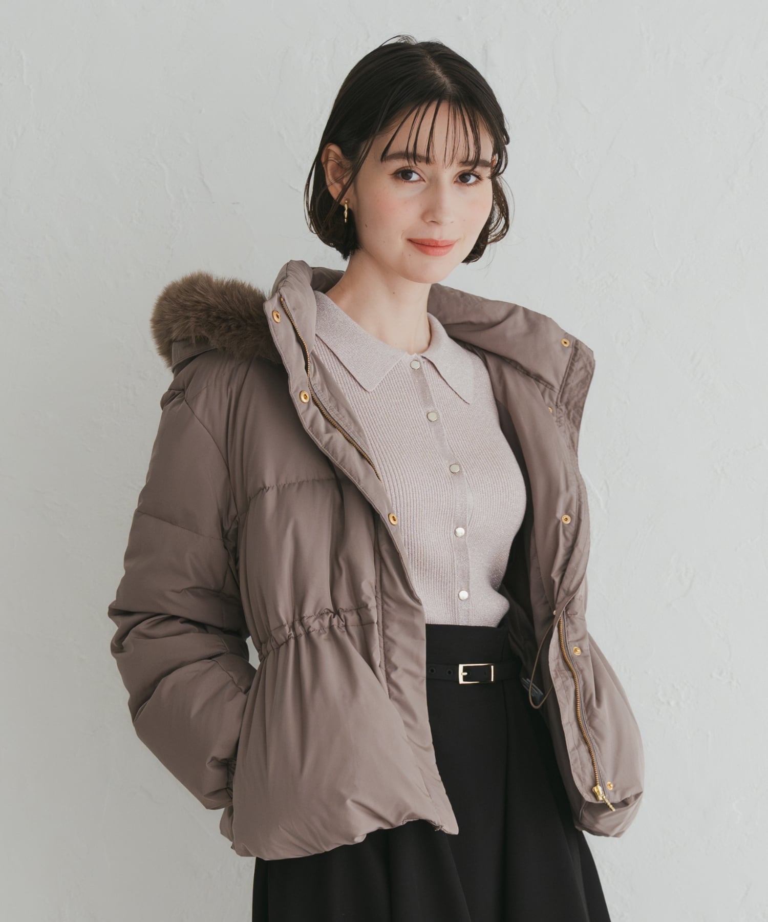 MICHAEL KORS｜フォーファー トリム キルティング ベルテッド パファー