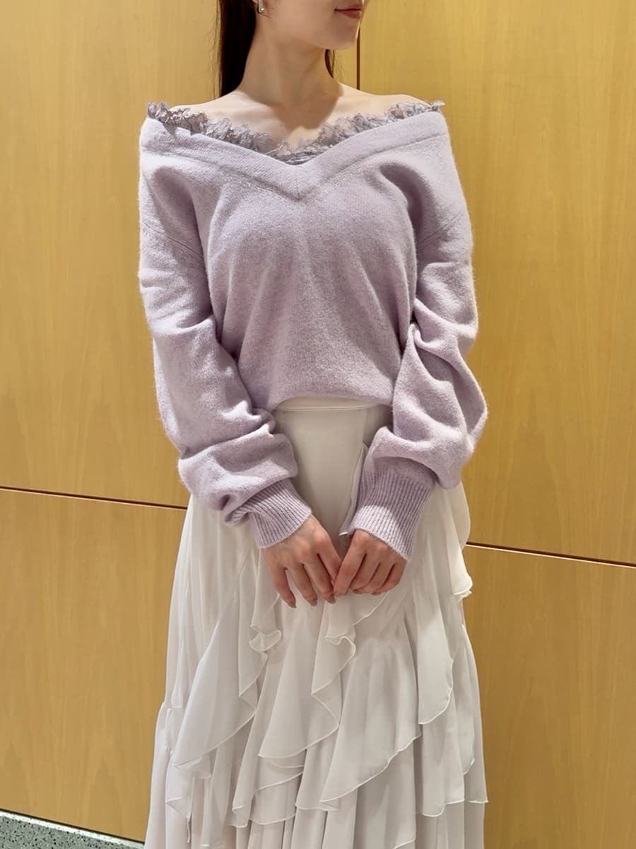 SNIDEL｜フォックス衿レースプルオーバー | Rakuten Fashion(楽天