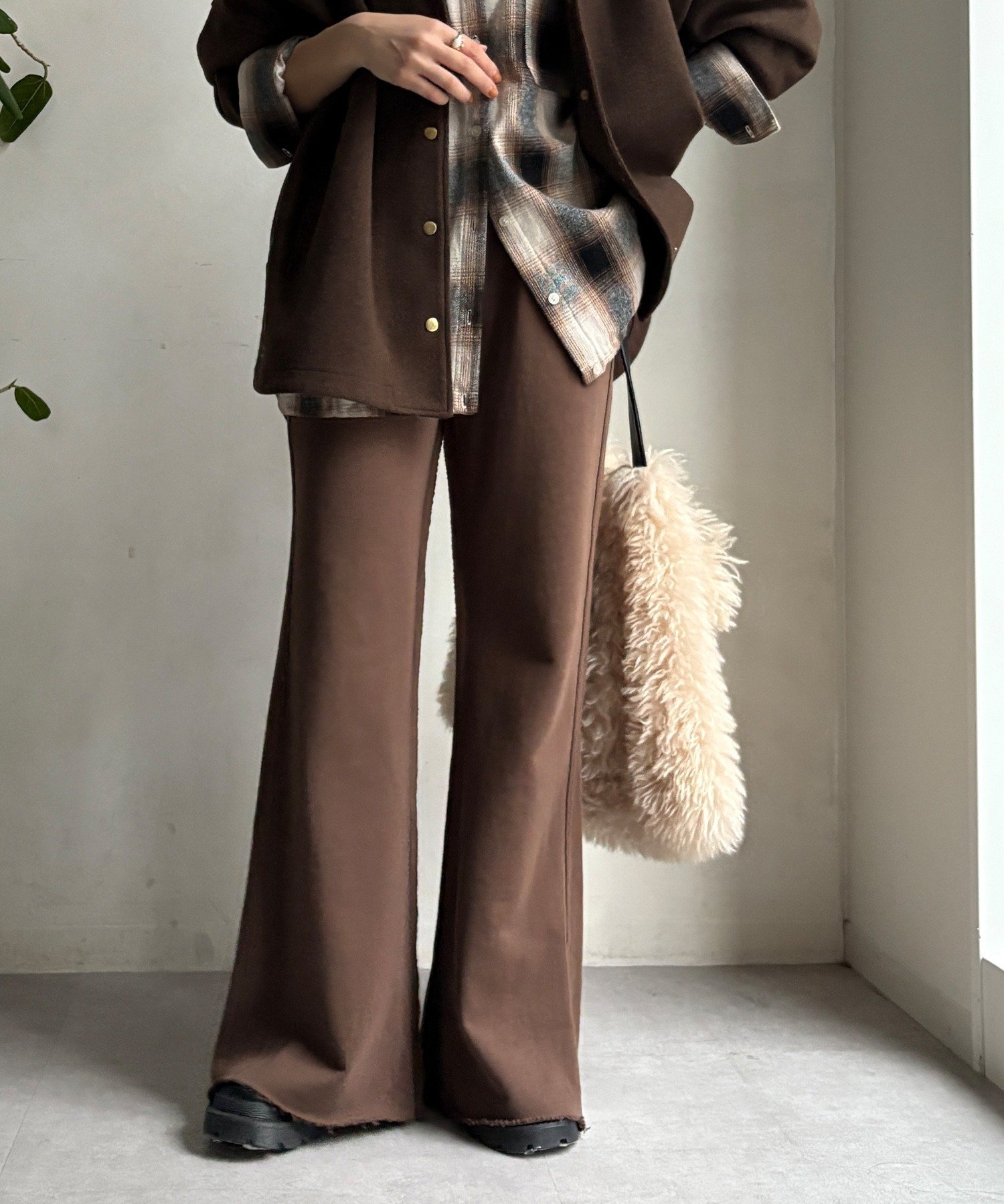 DOUDOU｜【完売カラー再追加!】ハイウエストダブルボタンデニム