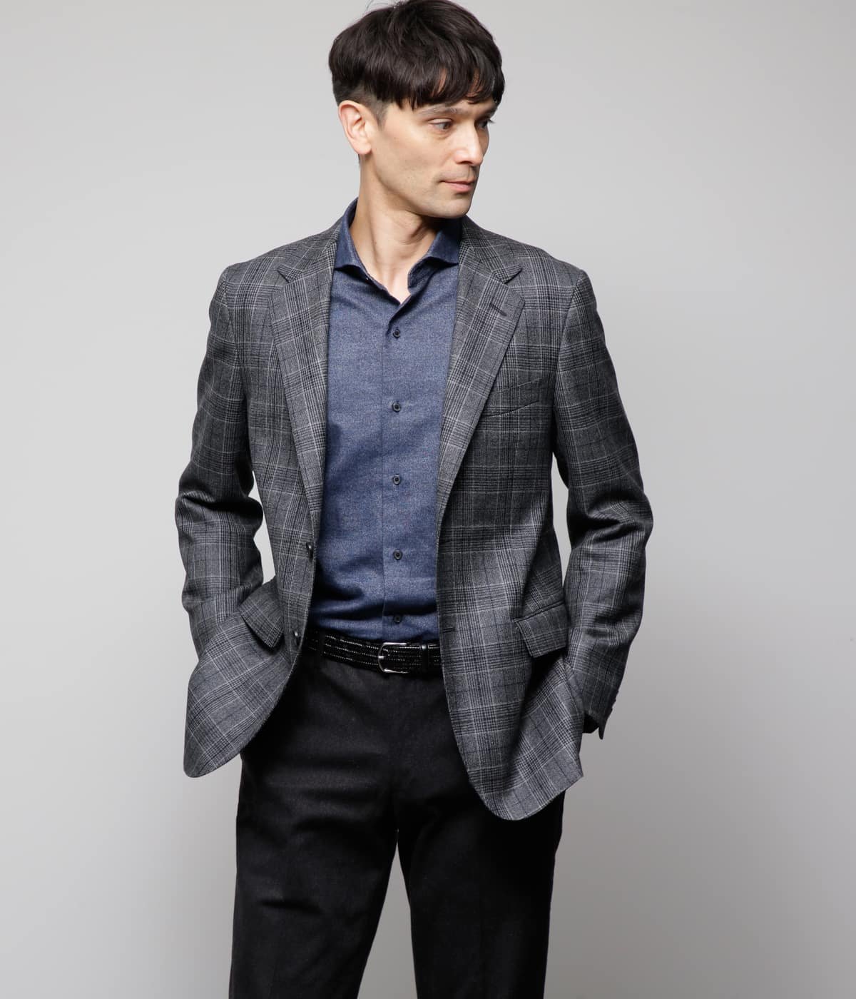 NEWYORKER｜マルチPLY グレンチェックオーバーペイン ジャケット