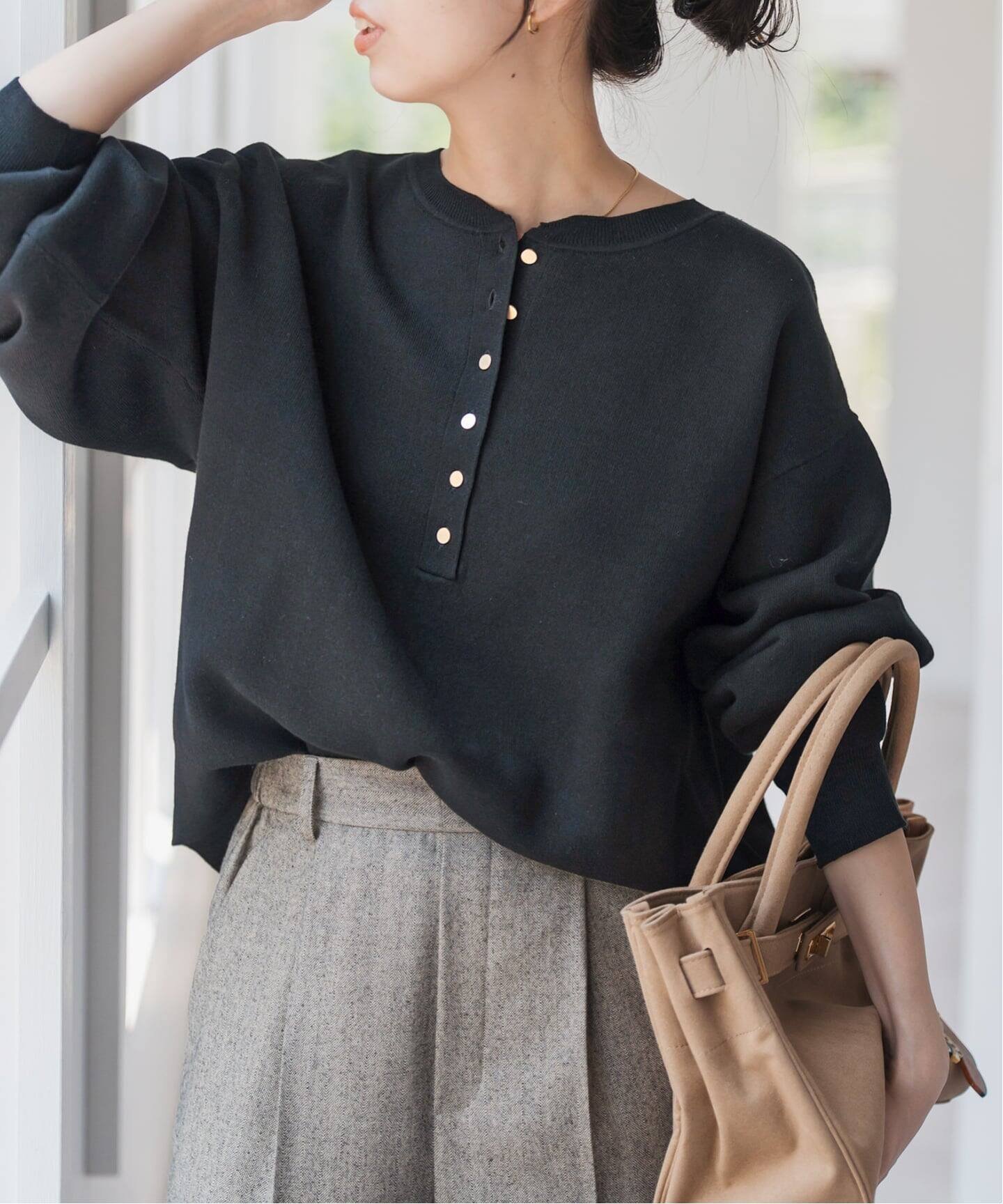 Spick & Span｜《WEB限定カラー有り / 追加3》メタルボタンヘンリー