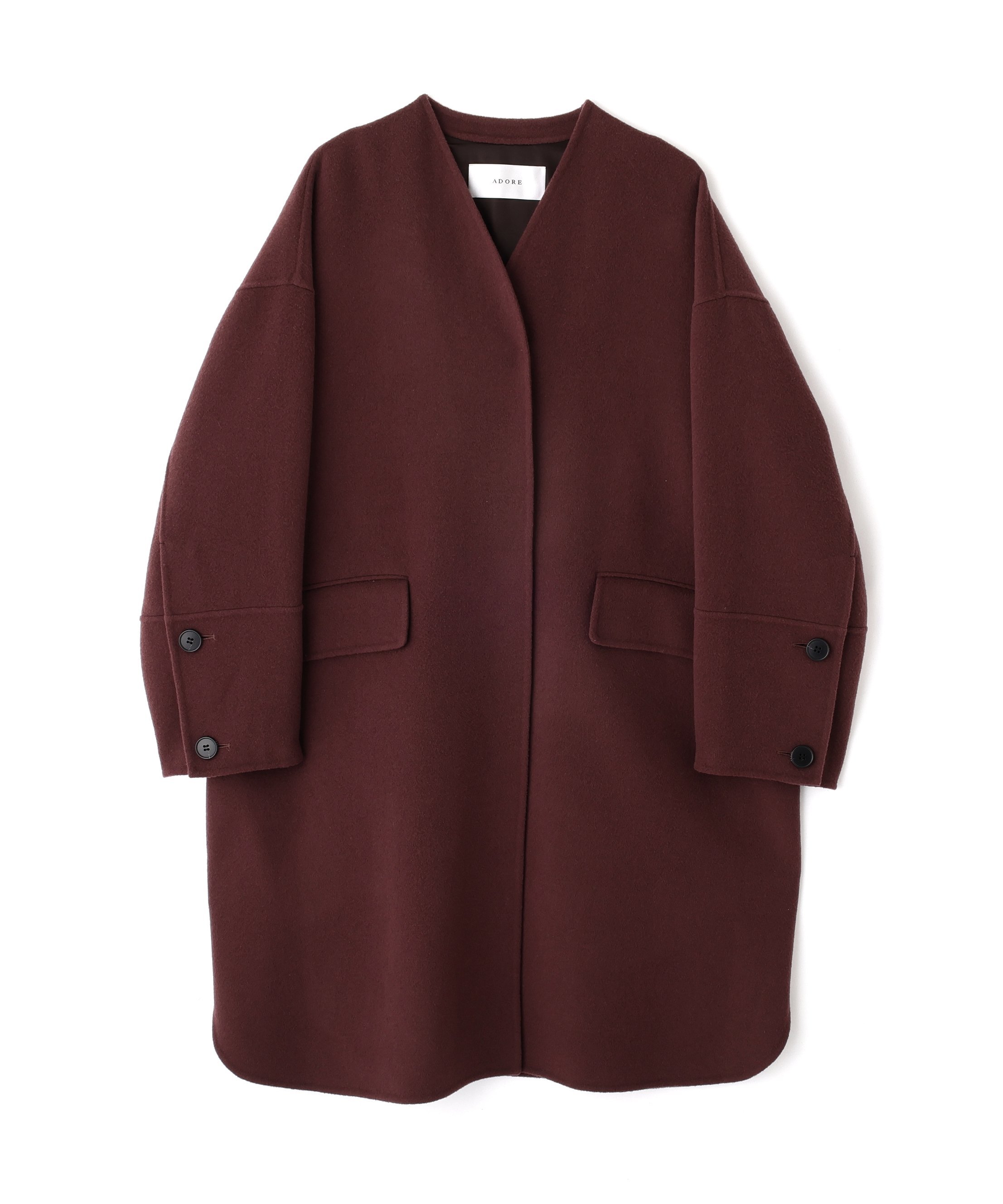 ADORE｜ソリッドウールリバーノーカラーコート | Rakuten Fashion(楽天