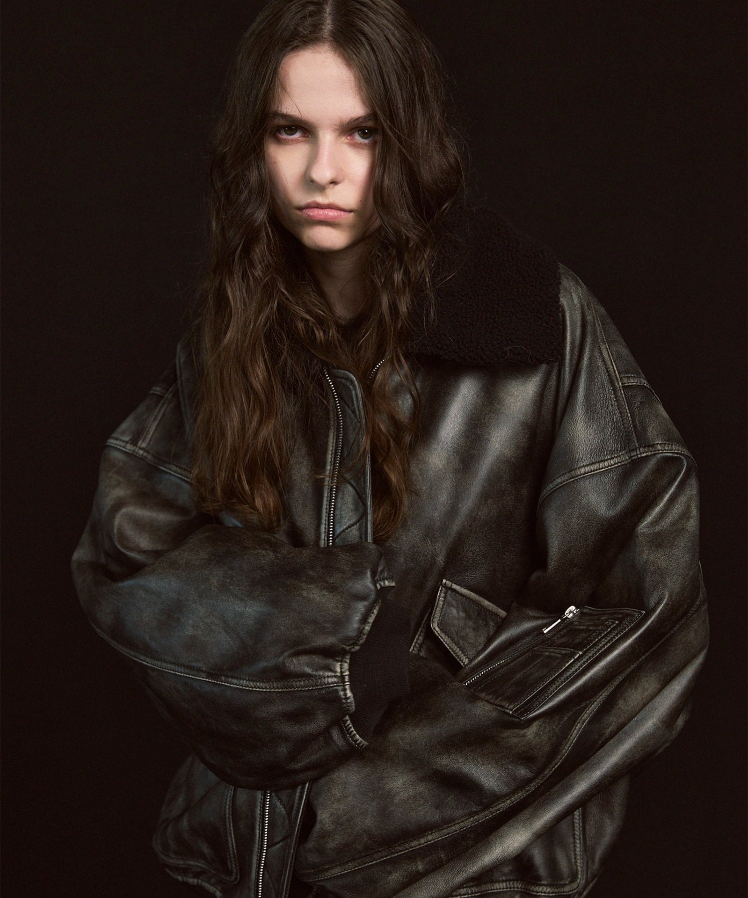 MAISON SPECIAL｜Sheep Leather Mouton Prime-Over G-1 Flight Jacket