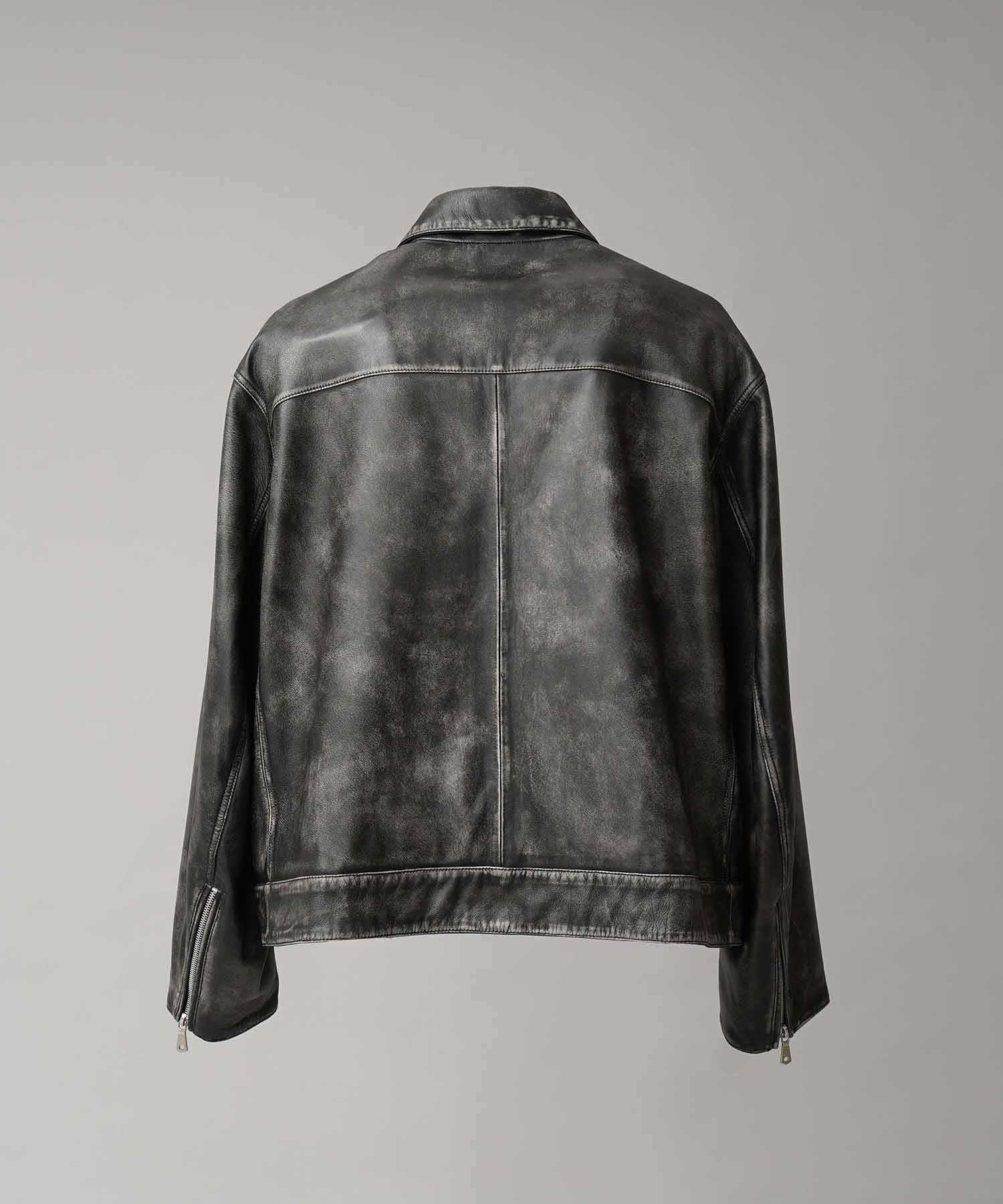 MAISON SPECIAL｜Sheep Leather Prime-Over Single Rider Collared