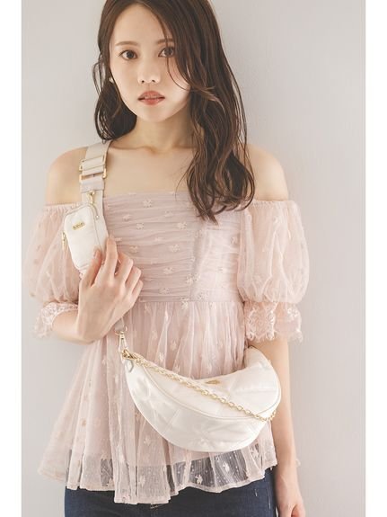 SNIDEL｜バリエオフショルレースチュニック | Rakuten Fashion(楽天