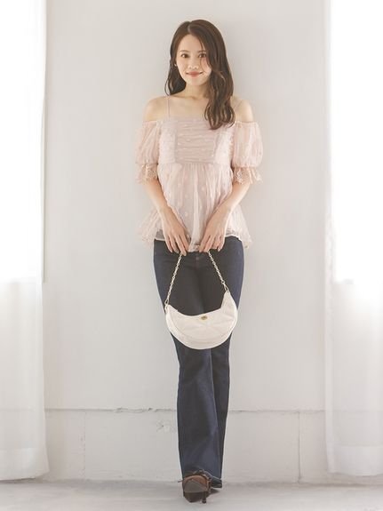 SNIDEL｜バリエオフショルレースチュニック | Rakuten Fashion(楽天