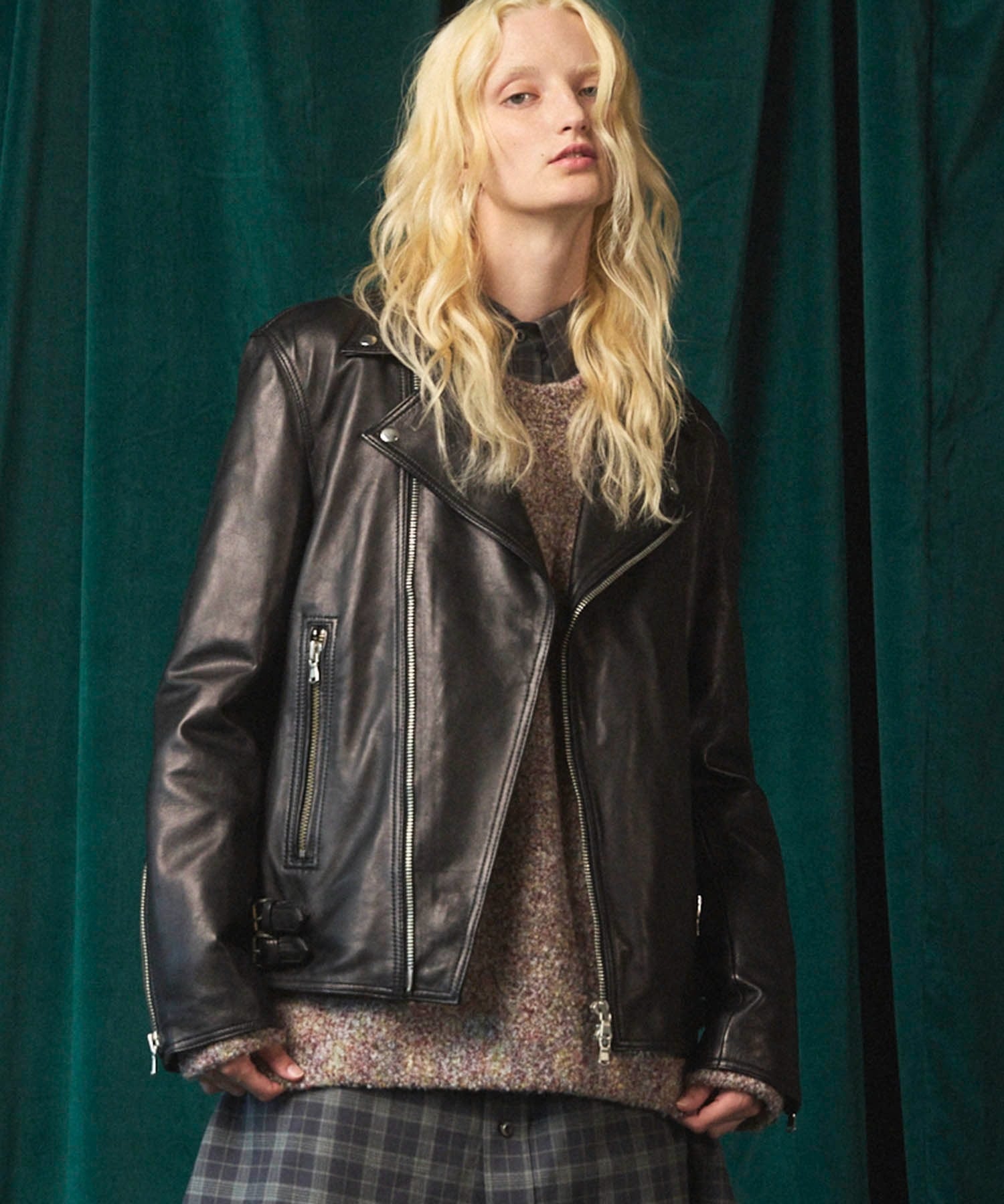 MAISON SPECIAL｜Dress-Fit Sheep Leather Double Rider Jacket