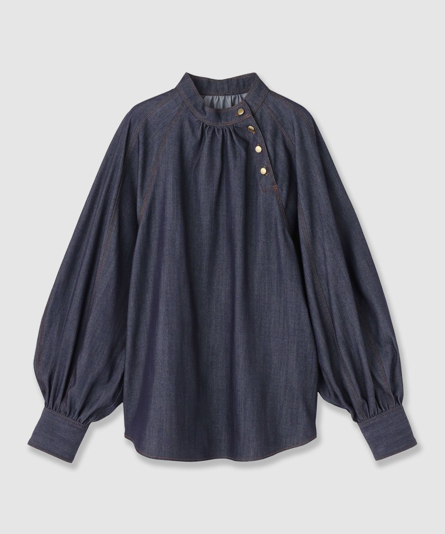 ANAYI｜【セットアップ対応商品】ライトデニムライクボウブラウス