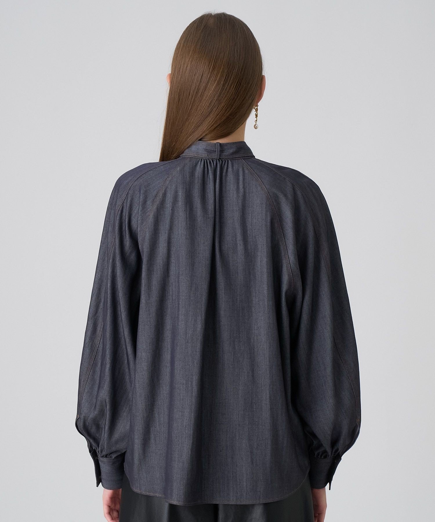 ANAYI｜【セットアップ対応商品】ライトデニムライクボウブラウス