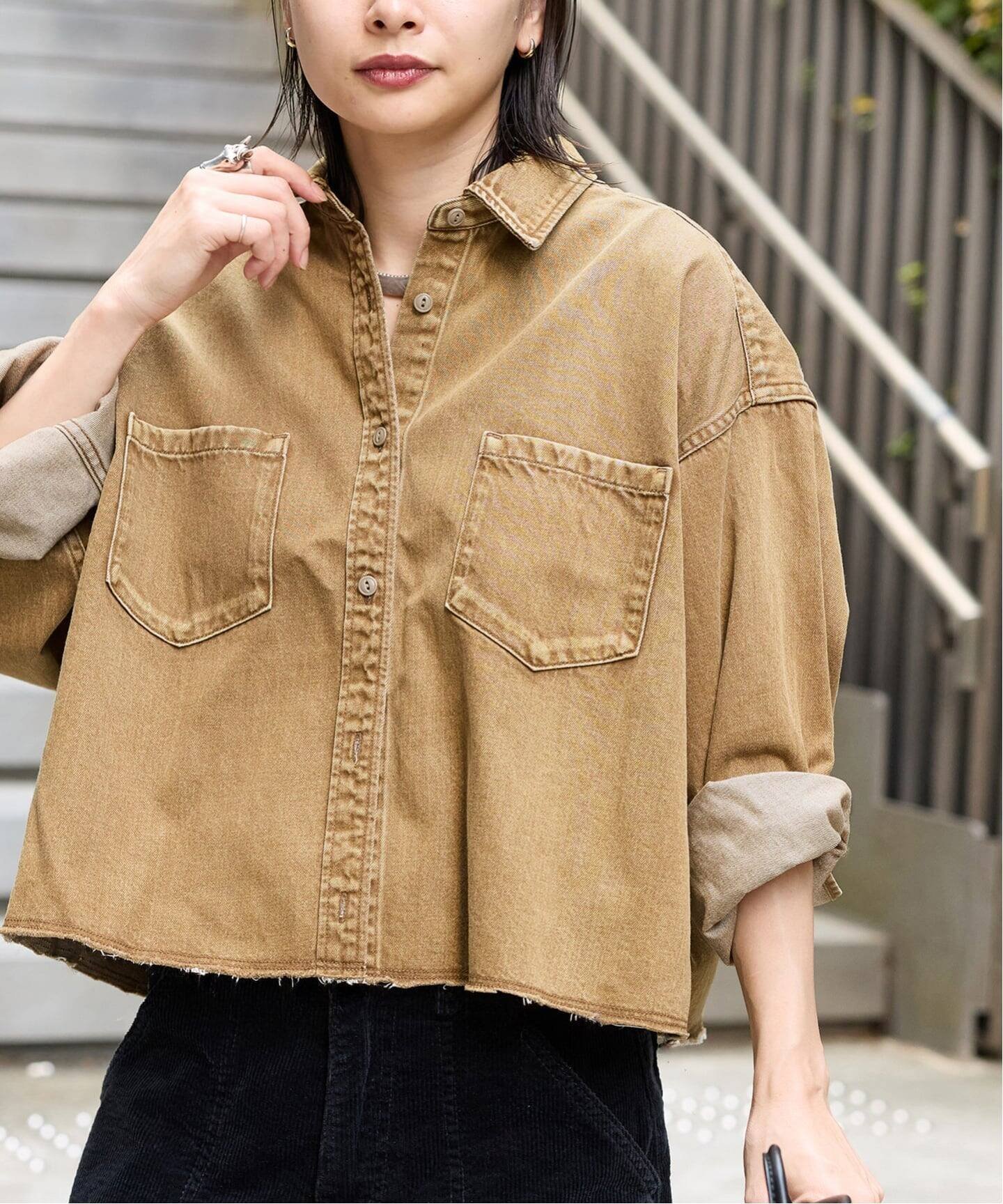 JOURNAL STANDARD｜《追加3》ライトオンスデニムクロップドシャツ