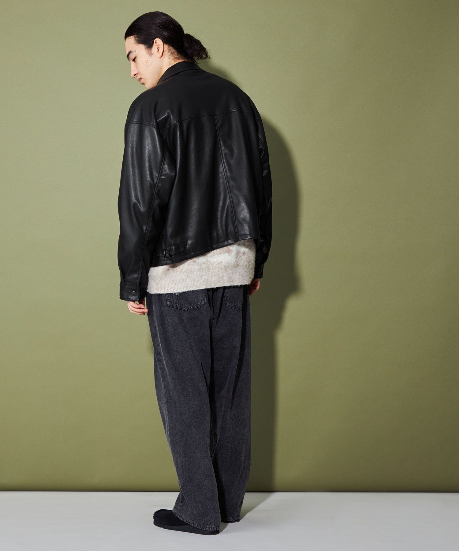 CITEN レザージャケット CITEN｜<CITEN>レザーライクバルーンジップブルゾン | Rakuten Fashion