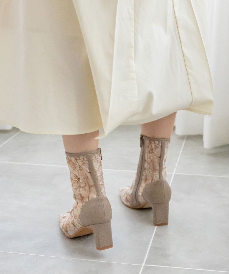 RANDA｜フラワー刺繍ショートブーツ | Rakuten Fashion(楽天