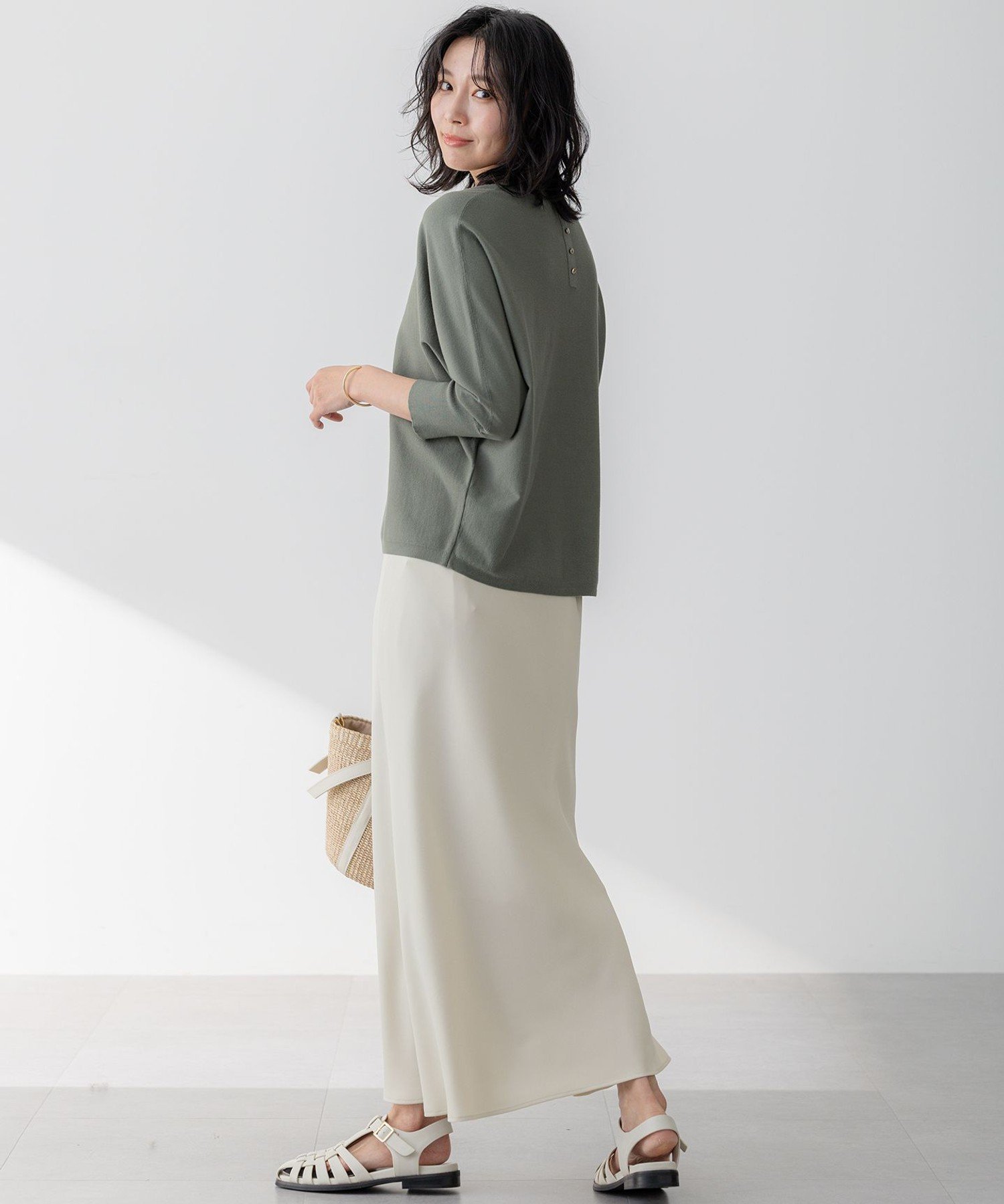 23区｜【洗える】コンフォートストレッチ ドルマンスリーブ ニット