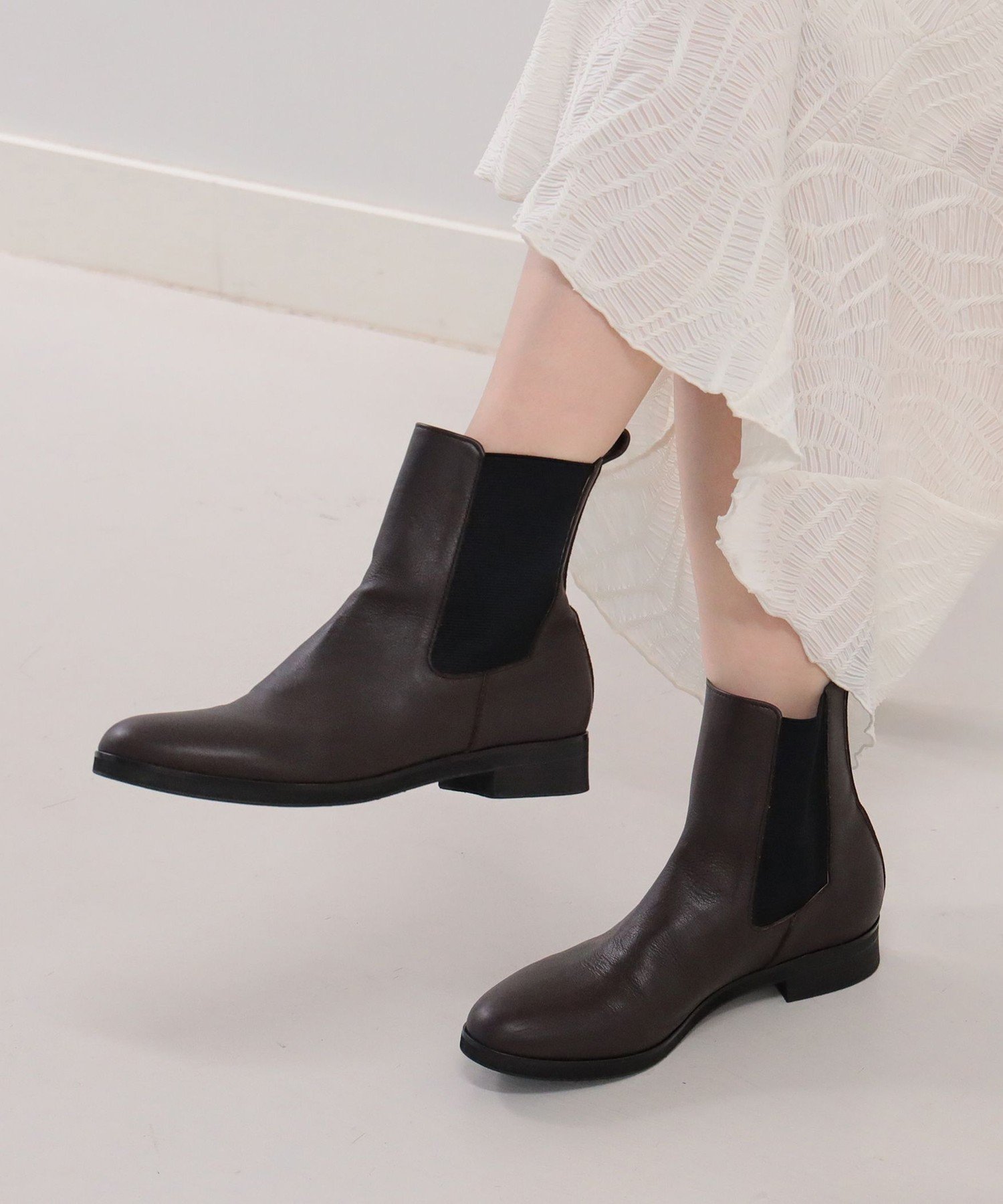 BEAMS WOMEN｜Ray BEAMS / レザー サイドゴア ブーツ | Rakuten