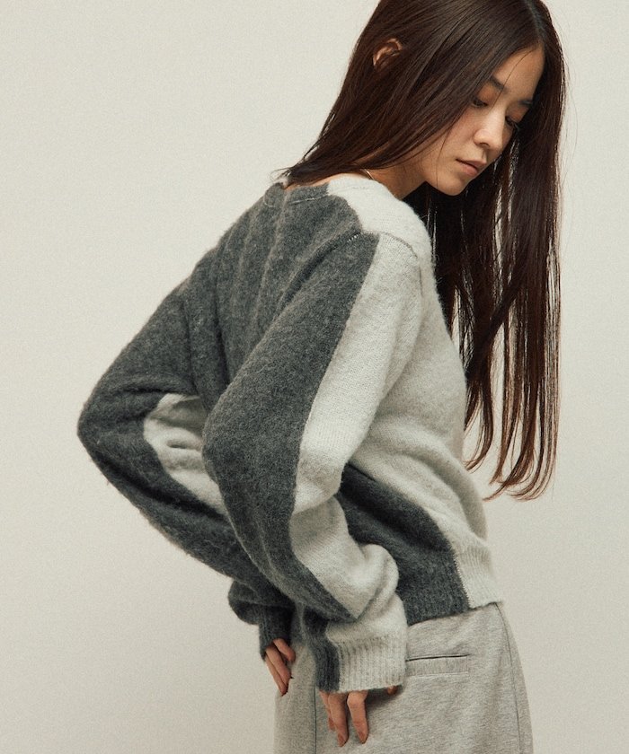 FREAK'S STORE｜アルパカ混 バイカラー ニットプルオーバー 25AW