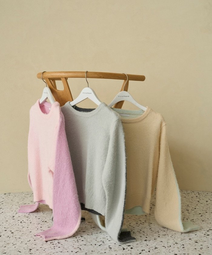 FREAK'S STORE｜アルパカ混 バイカラー ニットプルオーバー 25AW