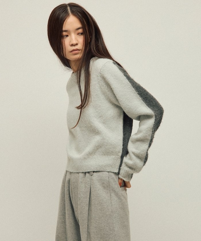 FREAK'S STORE｜アルパカ混 バイカラー ニットプルオーバー 25AW