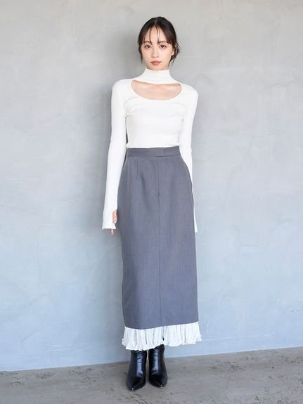 SNIDEL｜プリーツドッキングナロースカート | Rakuten Fashion(楽天
